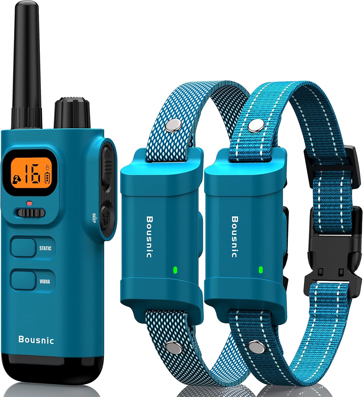 Remote Dog Training Collar - 4000ft Waterproof Shock Collar for Two Dogs, Rechargeable E-Collar with Beep, Vibration, and Humane Shock Modes (1-16) for Large, Medium, and Small Breeds
