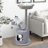 42 Inch Cat Tower with Curved Metal Supporting Frame for Large and Small Cats