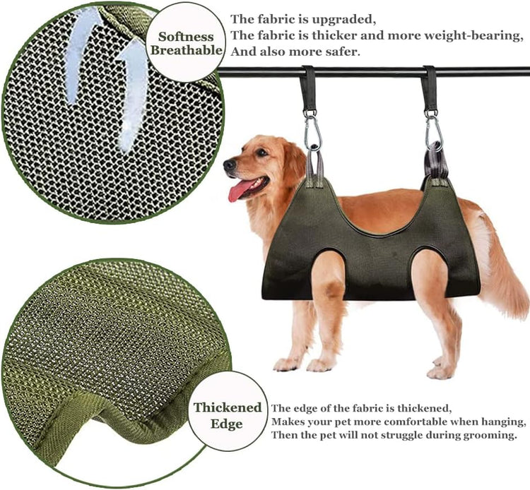 Pet Grooming Hammock,Durable Dog Hammock for Grooming,Dog Grooming Helper Cat/Dog/Pet Grooming Hammock (L(Legs Spacing：7"-16.5" / Max W：80LB))