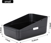 Open Litter Box, High Side Sifting, Secure and Odor Control, Removable, Easy to Clean for Cats up to 8 Pounds (Black Small)