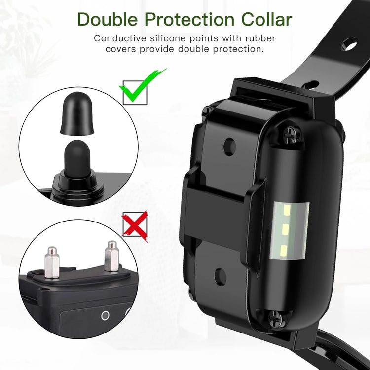Dog Training Collars, Dog Shock Collar with Remote 2600 Feet, 3 Modes Beep Vibration Shock, IPX7 Waterproof, LED Light, USB Charging, Dog Bark Collar for Training Small Medium Large Dogs