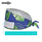 Flower Printing Pet Grooming Scrubs Hats Tooth Check Scrubs Women Caps Health Service Work Caps Operator Hats Nursing Cap