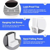 Fully Enclosed Splash-Proof Top Entry Litter Box for Small Cats under 8 IB, Easy to Assemble and Install (Grey, Small)