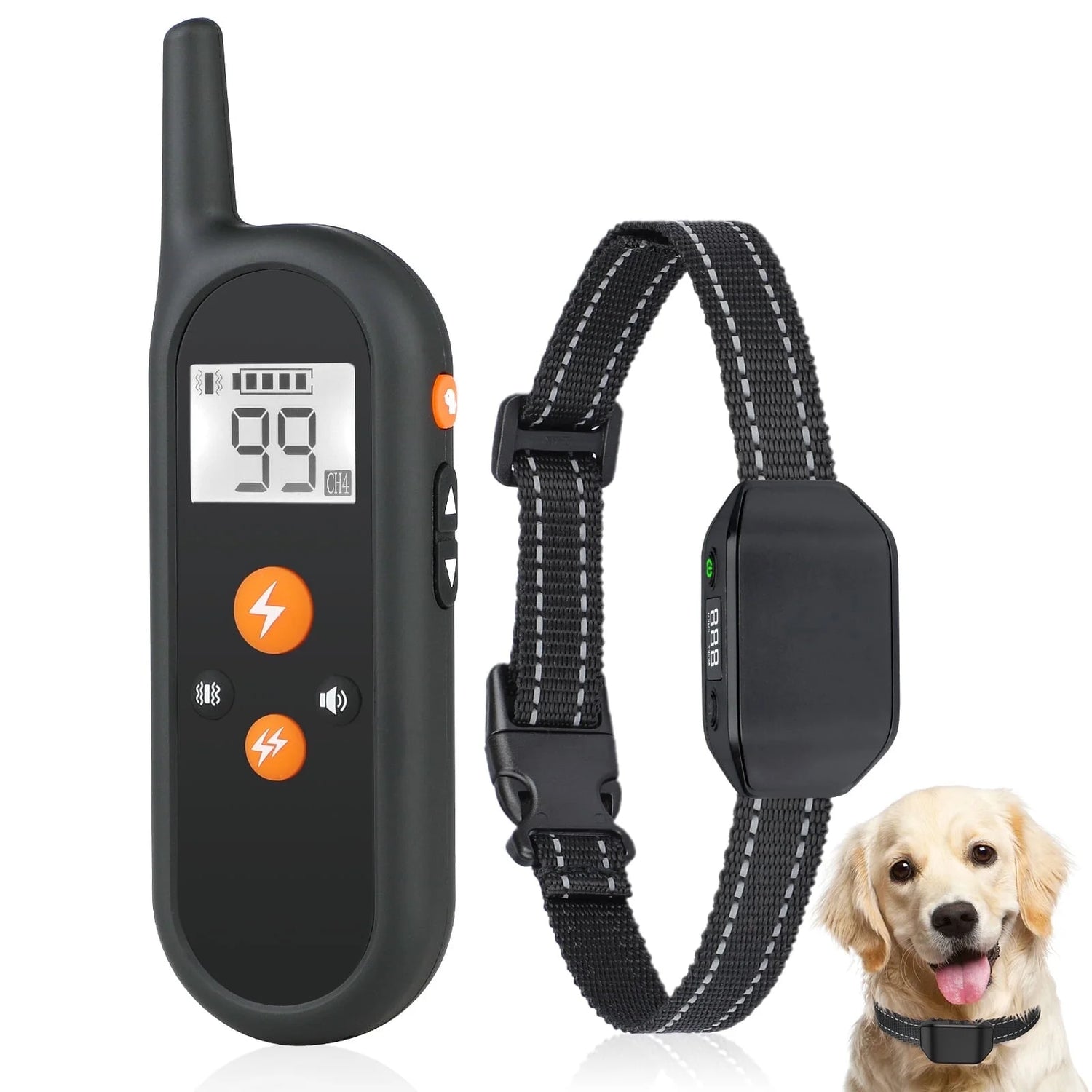 Shock Collar with Remote 1000Ft, 4 Modes Beep Vibration Shock Dog Training Collar,Ipx7 Waterproof Dog Bark Collar for Training Small Medium Large Dogs