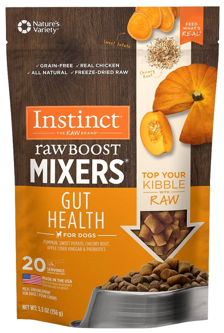 Freeze Dried Raw Boost Mixers Gut Health Grain-Free All Natural Dog Food Topper by , 5.5 Oz. Bag