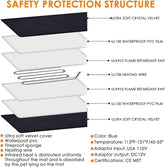 Pet Heating Pad for Cats & Dogs - Adjustable Temperature Electric Heated Bed Mat with Timer, Waterproof Cat Warming Pad