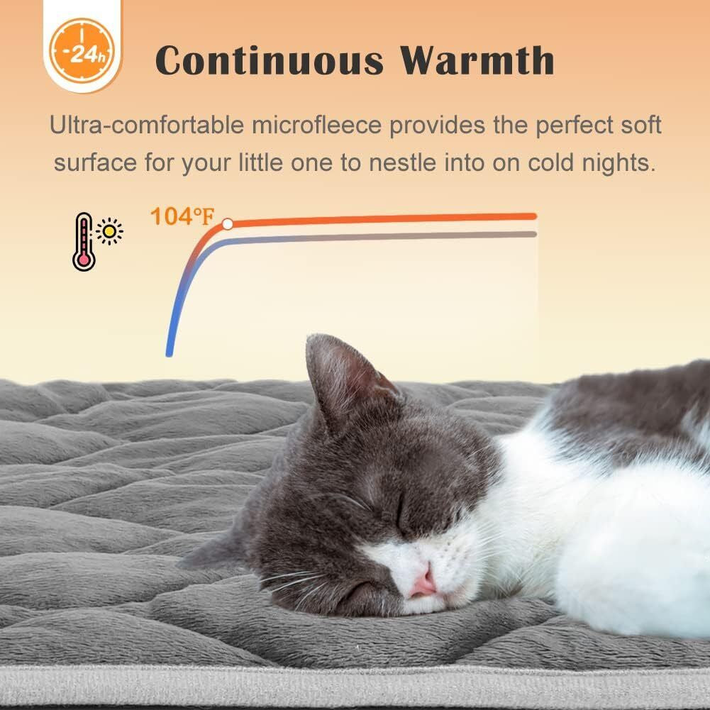 34X22 Self Warming Cat Pad - Self Heating Cat Mat Thermal Pet Bed Dog Crate Pad