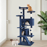 54 Inch Cat Trees and Towers for Indoor Cats, Cat Condo Scratching Post for Adult Cats, Multi-Level Cat Towers for Small Cats, Navy Blue