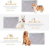 X-Large Dog Bed Fluffy Cat Bed Crate Pad Self-Warming Pet Beds Ultra Soft Plush Dog Mat for Crate Cage anti Slip Pet Cushion Machine Washable (Grey,39.54" X 27.5")