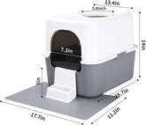 Fully Enclosed Splash-Proof Top Entry Litter Box for Small Cats under 8 IB, Easy to Assemble and Install (Grey, Small)
