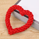 Small Cotton Rope Dog Chew Toy Creative Heart Shaped Pet Chew Toy Bite-Resistant Fun Cat Training Teething Toy Pet Supplies
