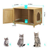 Cat Litter Box Enclosure, Rattan Litter Box Hidden Furniture Indoor Cat House...