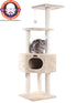 52-In Cat Tree & Condo Scratching Post Tower, Beige