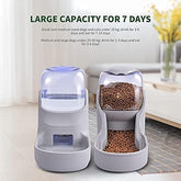 Automatic Gravity Pet Feeder and Water Dispenser Set for Dogs and Cats - Large Capacity for Small to Medium Breeds