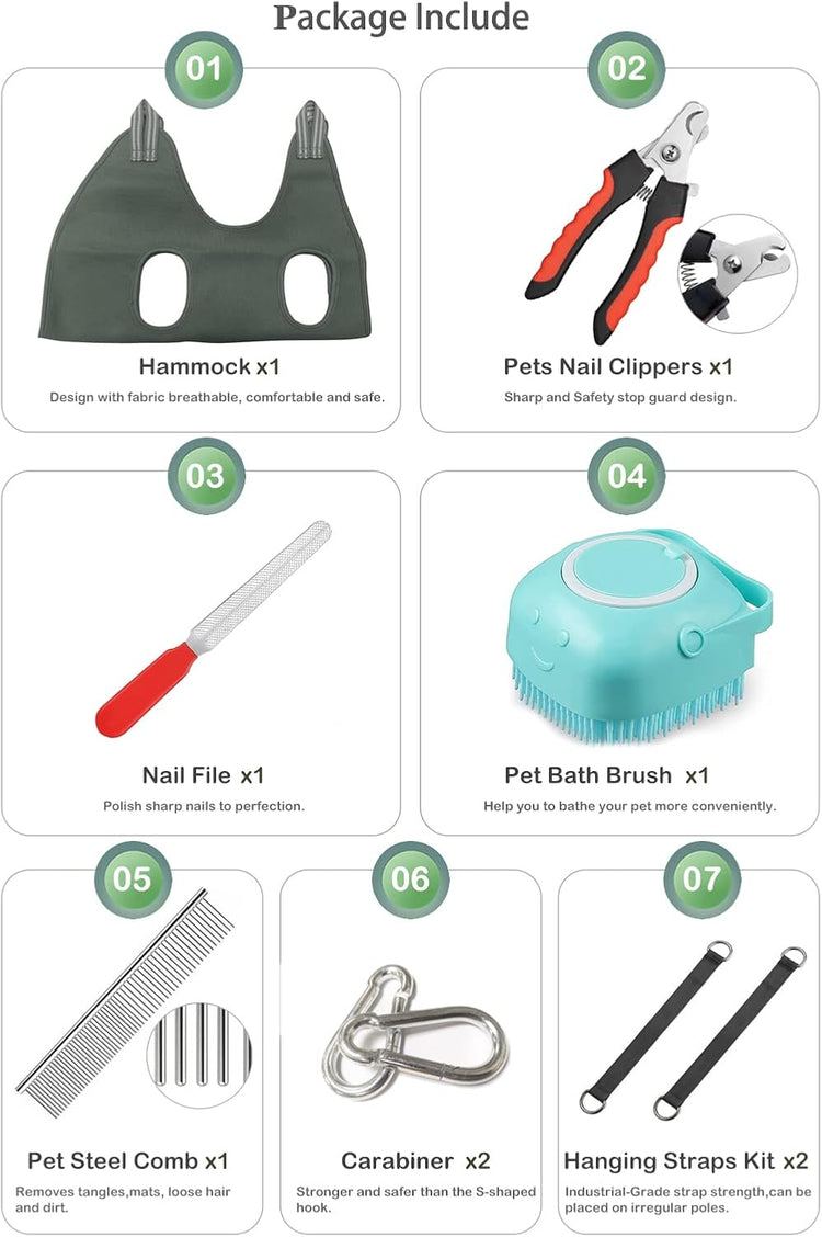 Pet Grooming Hammock,Durable Dog Hammock for Grooming,Dog Grooming Helper Cat/Dog/Pet Grooming Hammock (L(Legs Spacing：7"-16.5" / Max W：80LB))