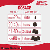 Cranberry D-Mannose for Dogs and Cats Urinary Tract Infection Support Prevents and Eliminates UTI, Bladder Infection Kidney Support 11.4 Oz (Double Strength Soft Chew, 120 Soft Chew)