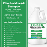 Truseb Topical Chlorhexidine 4% Shampoo for Dogs, Cats, and Horses with Plum/Blueberry Scent - 1 Gallon