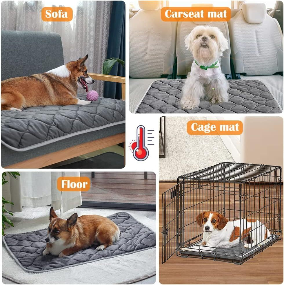 34X22 Self Warming Cat Pad - Self Heating Cat Mat Thermal Pet Bed Dog Crate Pad