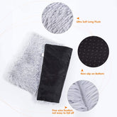 X-Large Dog Bed Fluffy Cat Bed Crate Pad Self-Warming Pet Beds Ultra Soft Plush Dog Mat for Crate Cage anti Slip Pet Cushion Machine Washable (Grey,39.54" X 27.5")