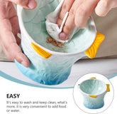 Non-Slip Ceramic Cat Bowl - Elevated Feeding Dish for Food and Water, Fish Shape Design