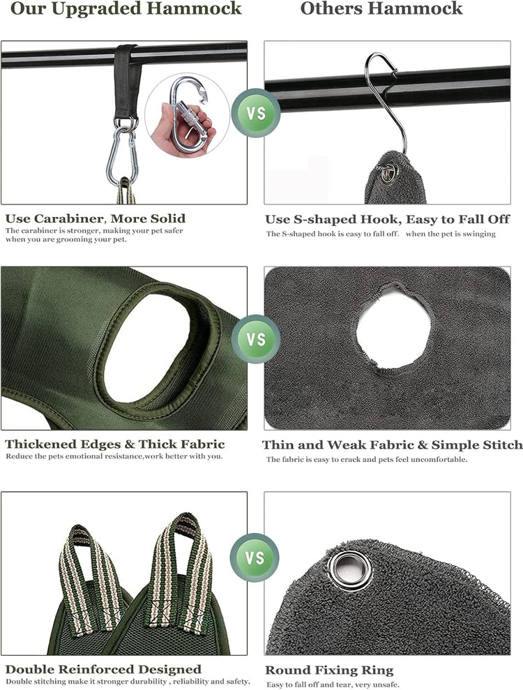 Pet Grooming Hammock,Durable Dog Hammock for Grooming,Dog Grooming Helper Cat/Dog/Pet Grooming Hammock (L(Legs Spacing：7"-16.5" / Max W：80LB))