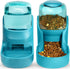 Automatic Gravity Pet Feeder and Water Dispenser Set for Small to Large Dogs and Cats - High Capacity (Blue)
